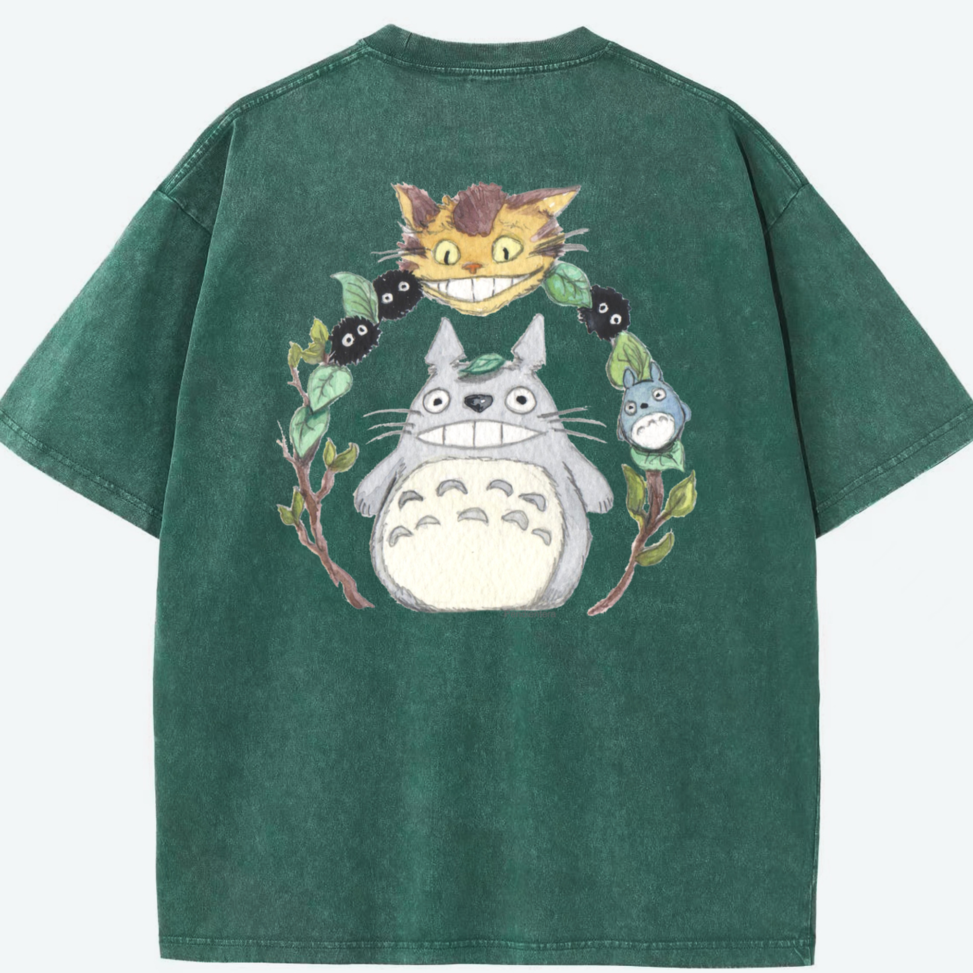 （画像用） となりのトトロ 草壁メイ 草壁サツキ My Neighbor Totoro Satsuki Kusakabe Mei Kusakabe 綿100% ヴィンテージ風 半袖Tシャツ（背面プリント）